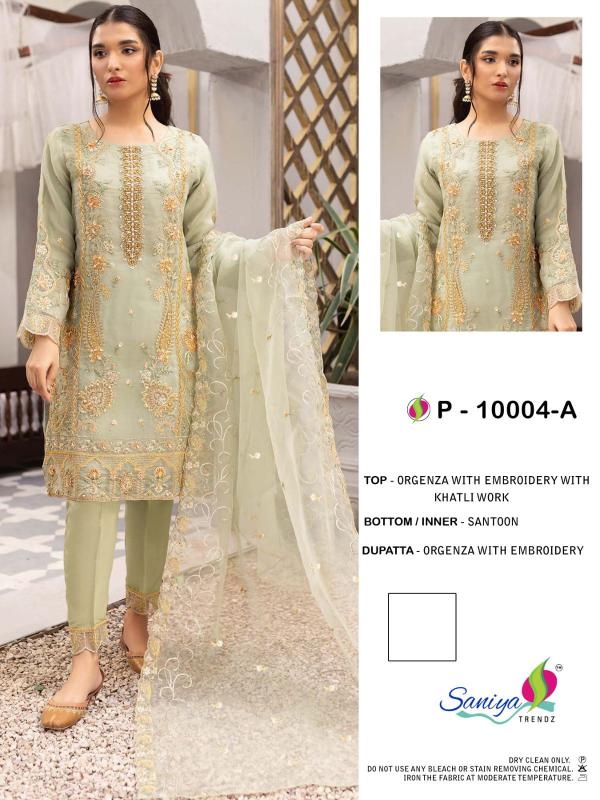 Saniya St P 10004 organza Designer Pakisatni Suit Collection